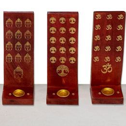 Incensario TABLA madera Seeshami Forma L-3 Diseños Versión Oro